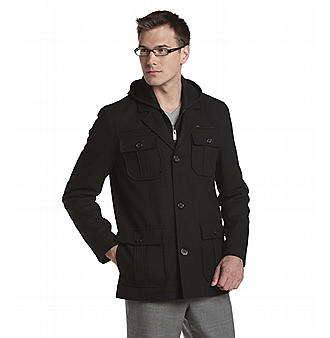 black guess coat mens